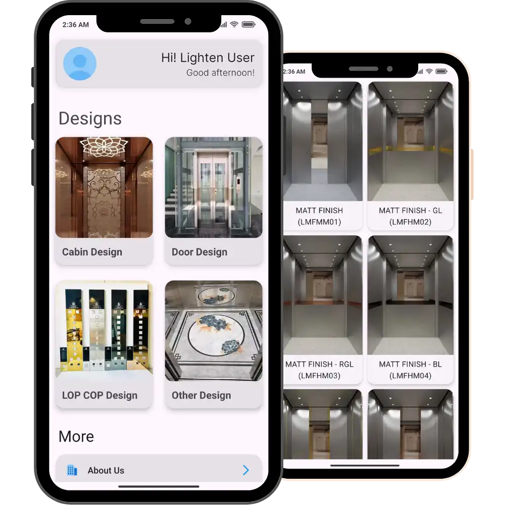 Lighten Lift Mobile Application for Project Tracking and Lift Design